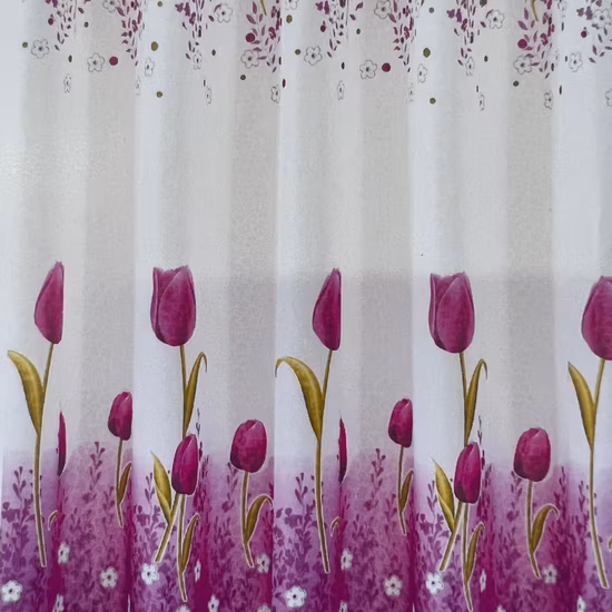 ホーム ホテルの窓のカーテン卸売ピンク ローズ チューリップ プリント ジャカード生地